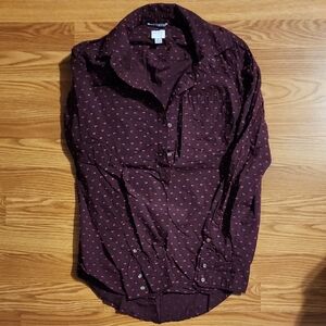 a new day Women's Burgundy Button Down Shirt